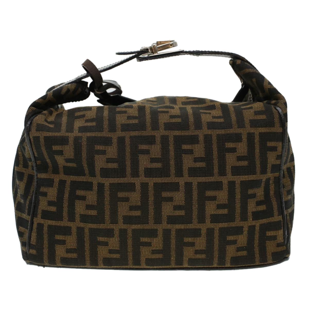 FENDI Zucca Canvas Hand Bag Black Brown yk6888B