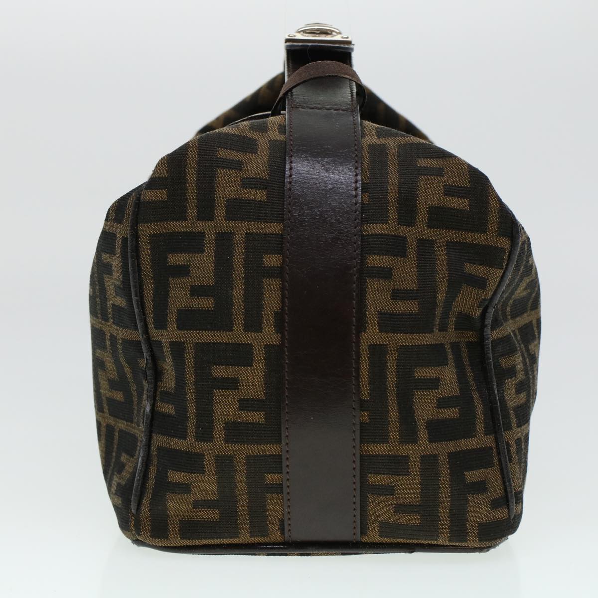 FENDI Zucca Canvas Hand Bag Black Brown yk6888B