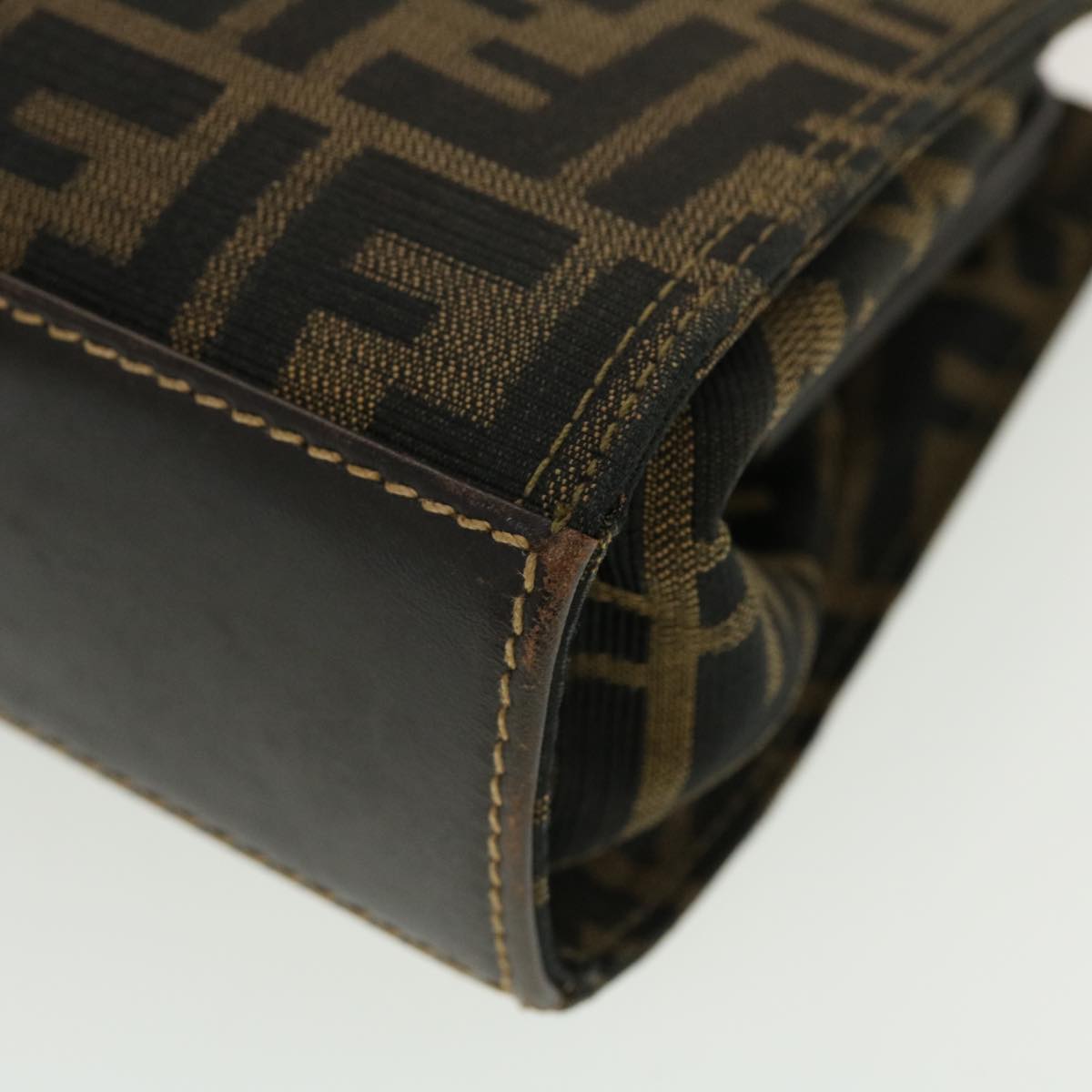 FENDI Zucca Canvas Gamaguchi Shoulder Bag Black Brown 83153430981 yk6898B