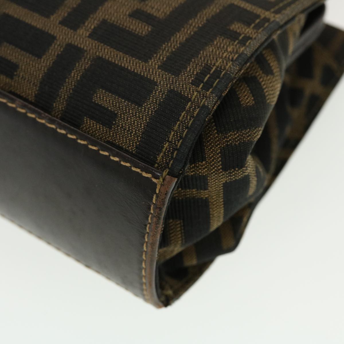 FENDI Zucca Canvas Gamaguchi Shoulder Bag Black Brown 83153430981 yk6898B