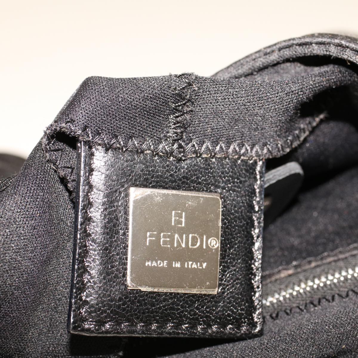 FENDI Mamma Baguette Shoulder Bag Nylon Black 2321.26686.009 yk6907B