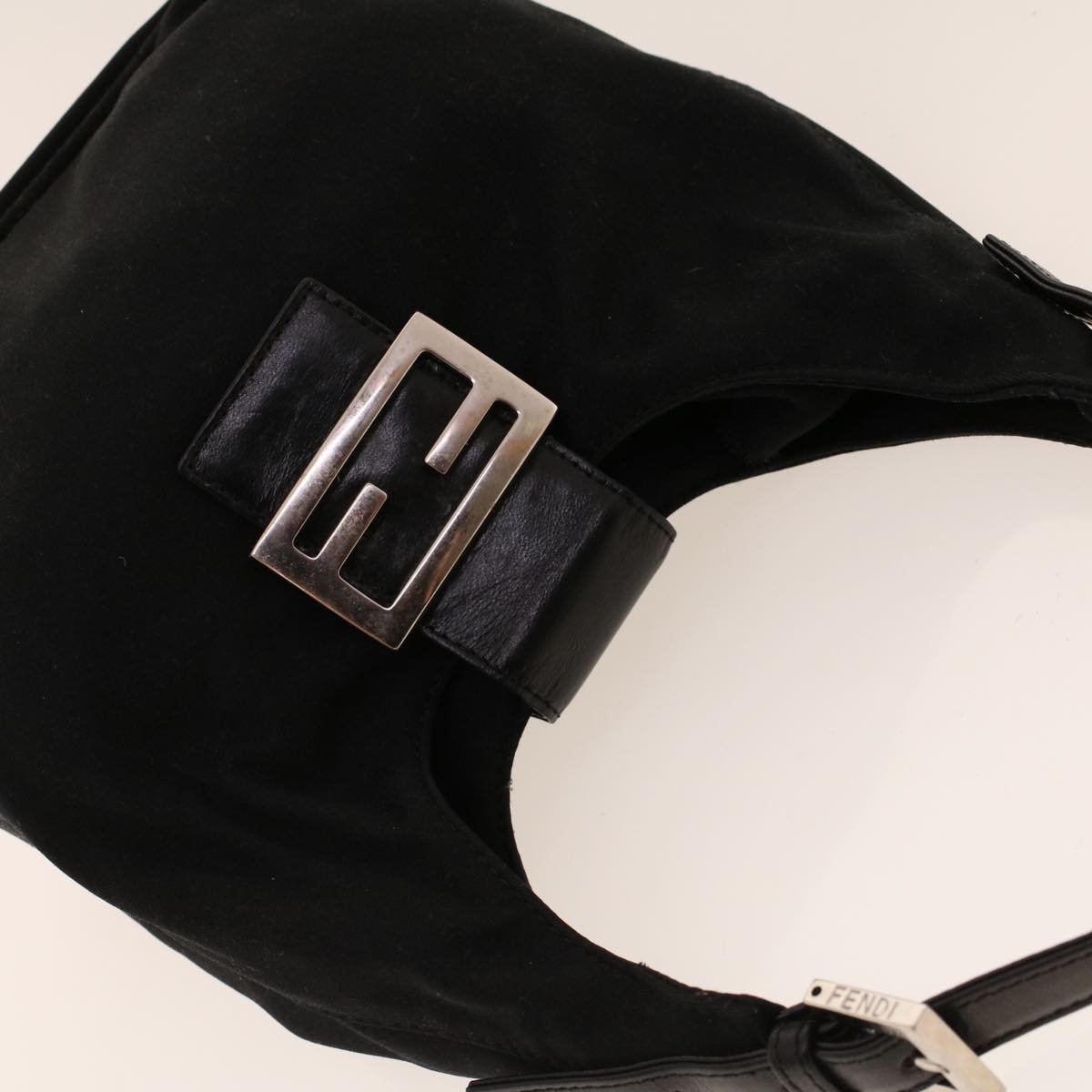 FENDI Mamma Baguette Shoulder Bag Nylon Black 2321.26686.009 yk6907B