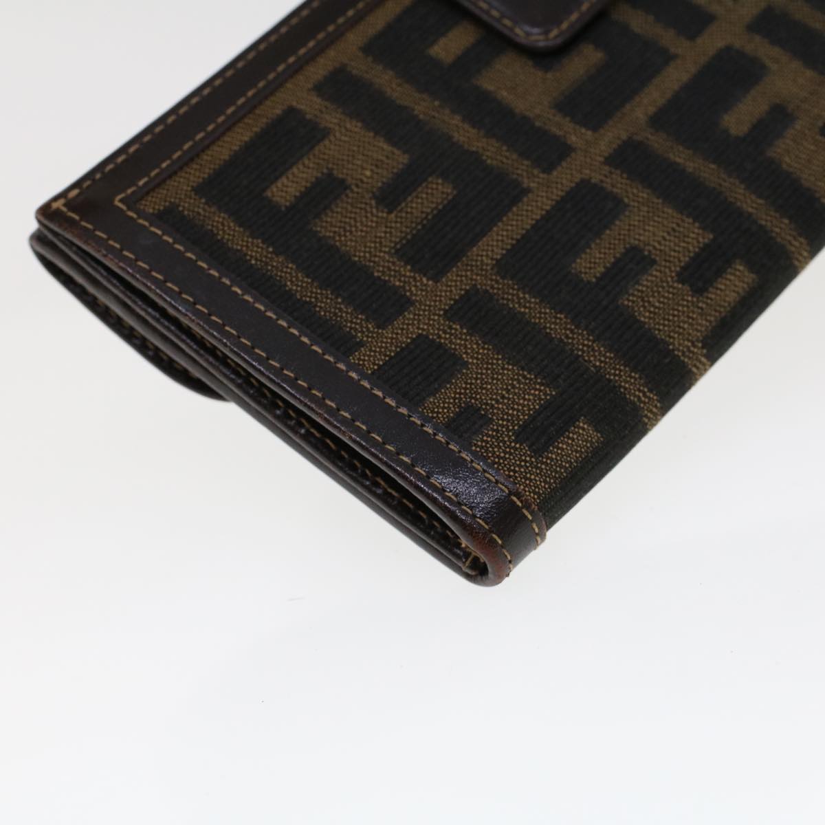 FENDI Zucca Canvas Long Wallet Black Brown 2277-30806-079 yk6910B