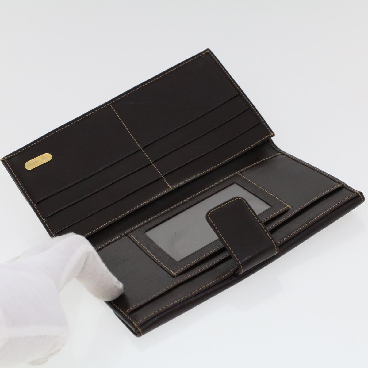 FENDI Zucca Canvas Long Wallet Black Brown 2277-30806-079 yk6910B