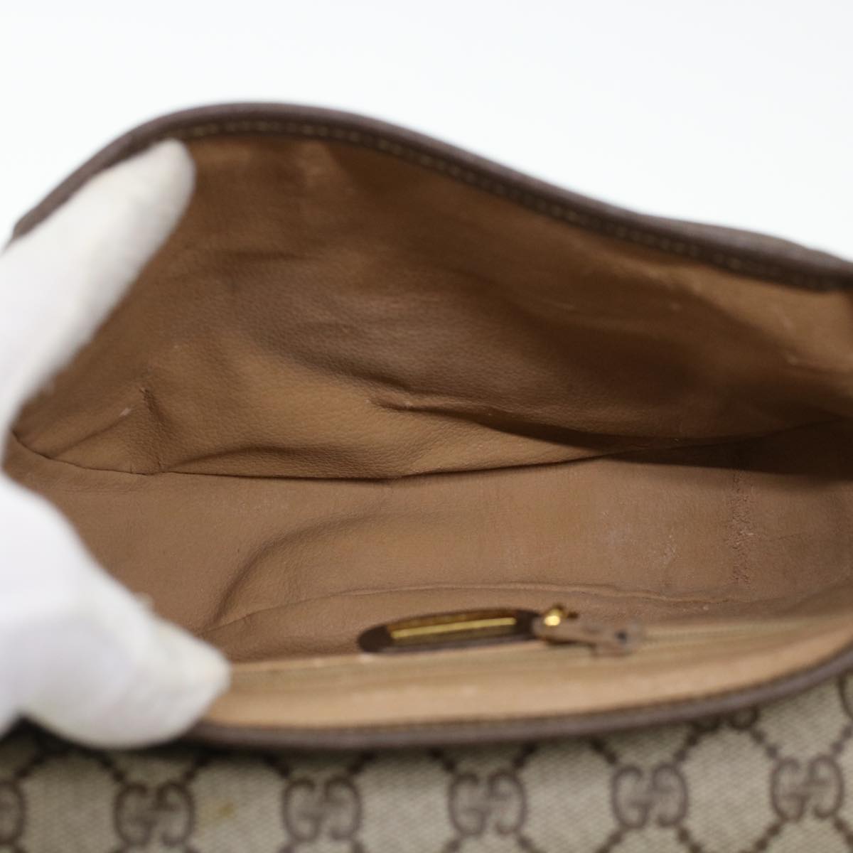 GUCCI GG Canvas Turn Lock Shoulder Bag PVC Leather Beige 001.29.0930 yk6942