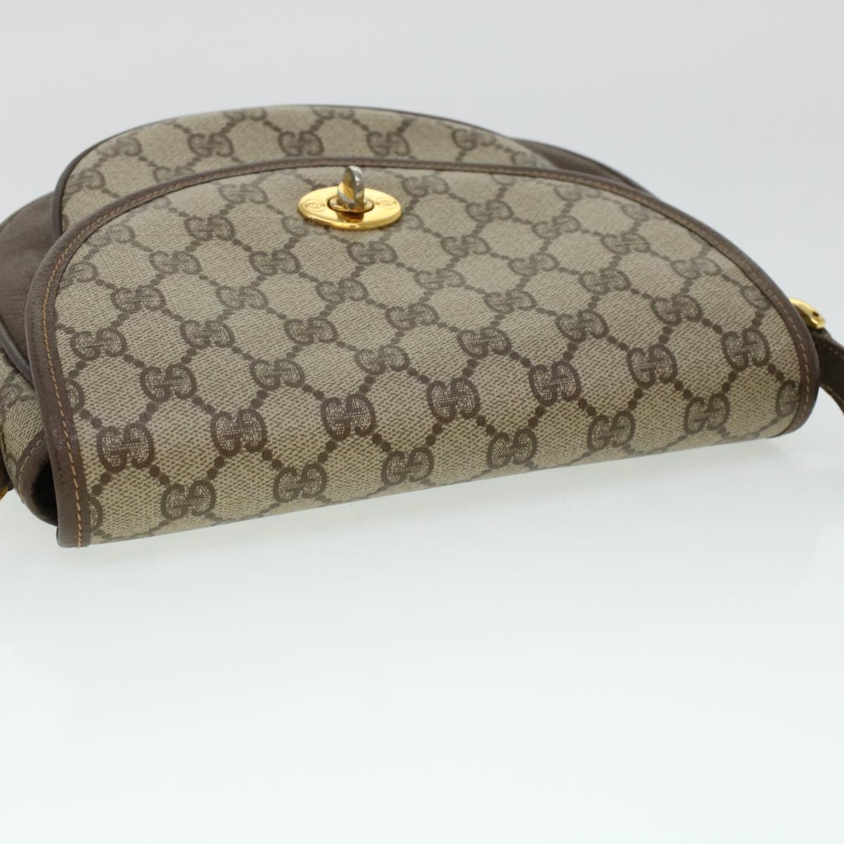 GUCCI GG Canvas Turn Lock Shoulder Bag PVC Leather Beige 001.29.0930 yk6942