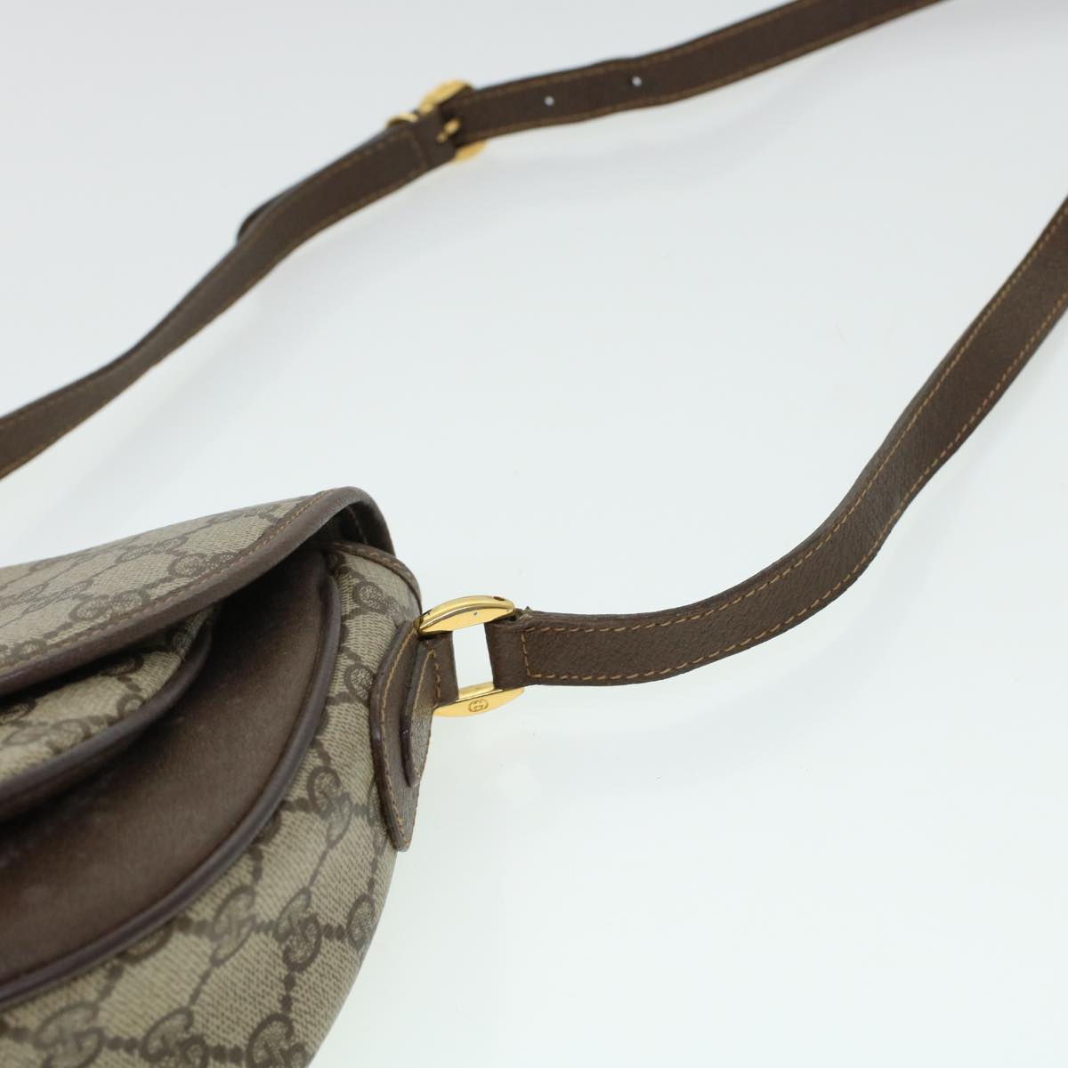 GUCCI GG Canvas Turn Lock Shoulder Bag PVC Leather Beige 001.29.0930 yk6942