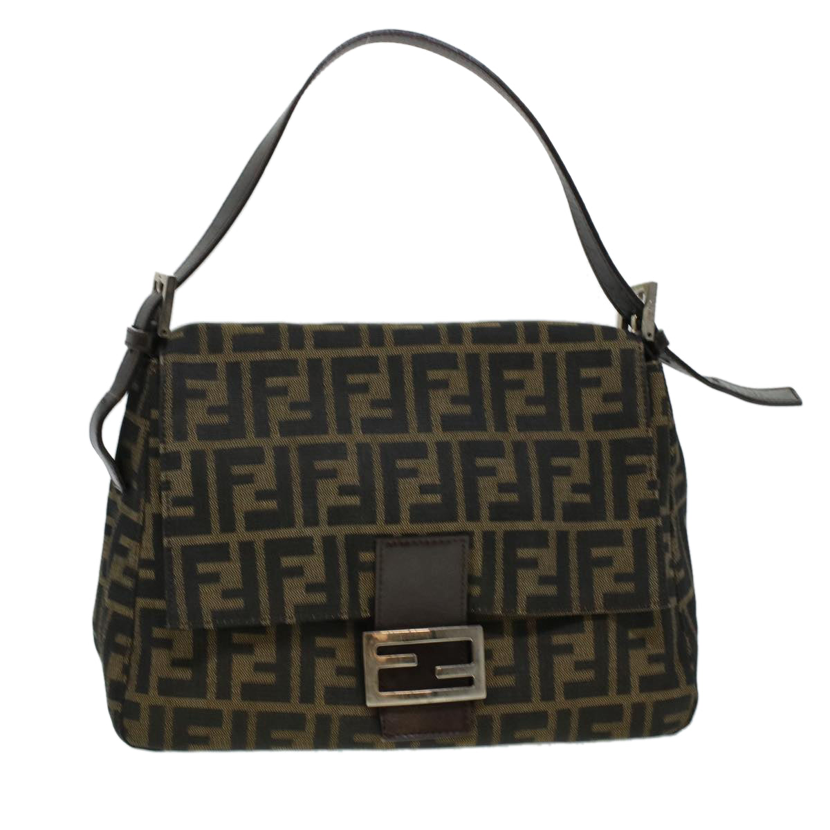 FENDI Zucca Canvas Mamma Baguette Shoulder Bag Brown 2308-26325 yk6943