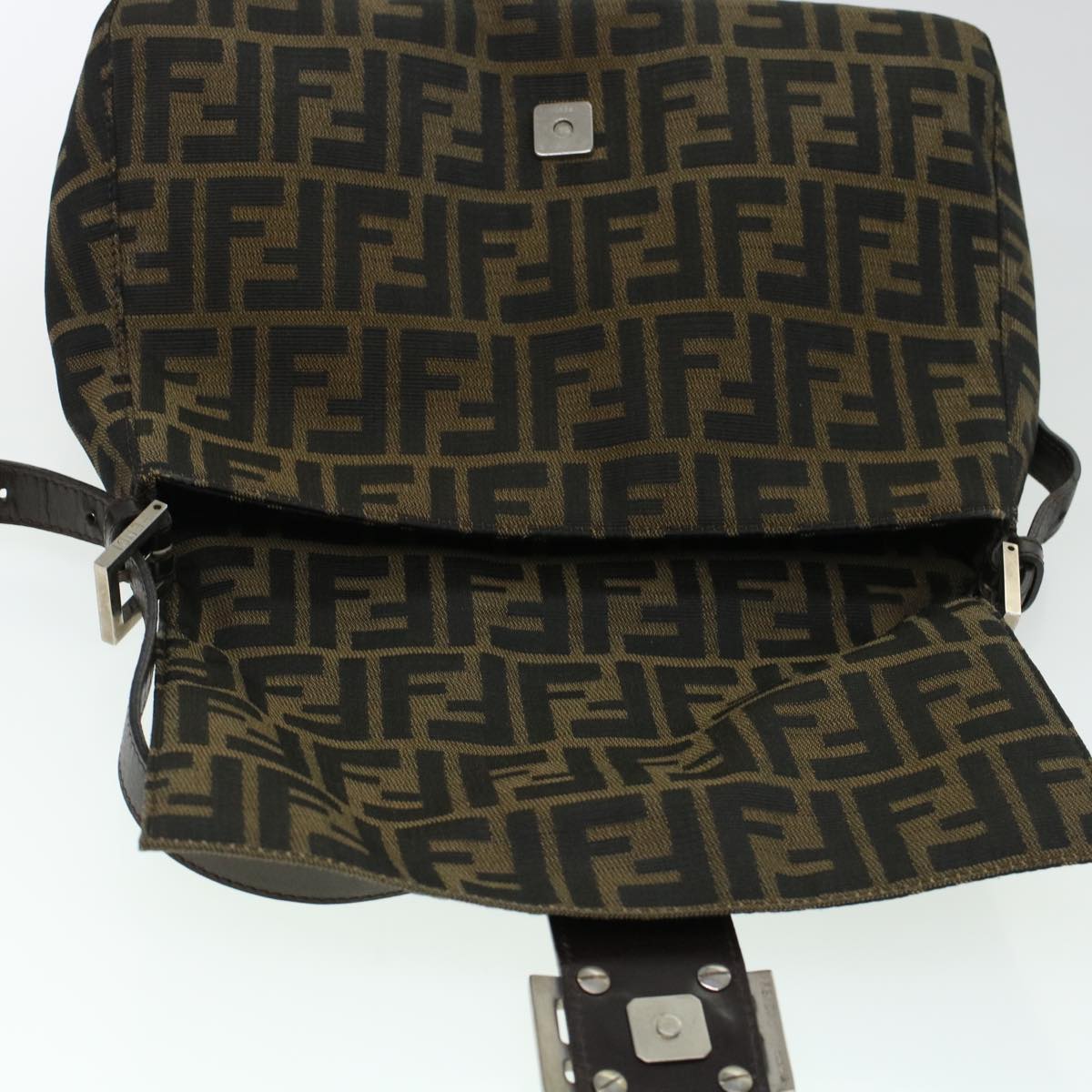 FENDI Zucca Canvas Mamma Baguette Shoulder Bag Brown 2308-26325 yk6943