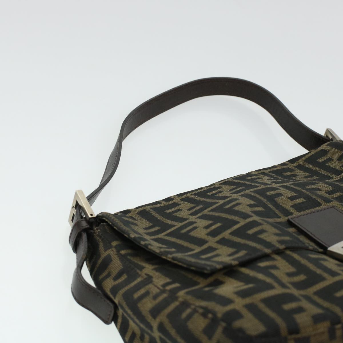 FENDI Zucca Canvas Mamma Baguette Shoulder Bag Brown 2308-26325 yk6943