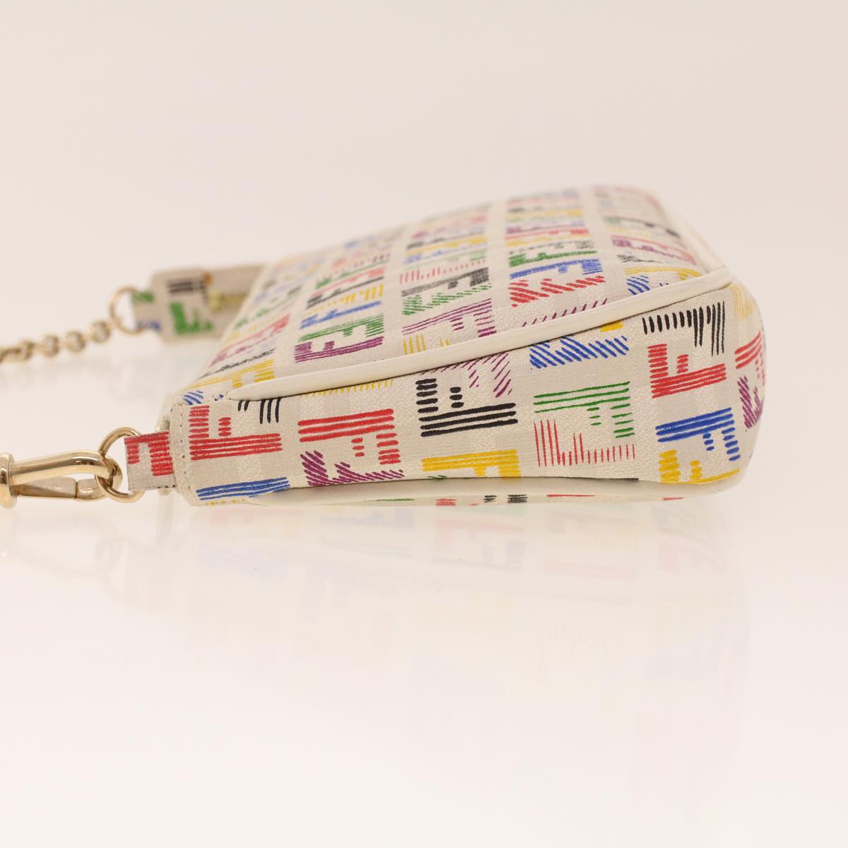 FENDI Zucchino Canvas Chain Accessory Pouch Multicolor yk6972