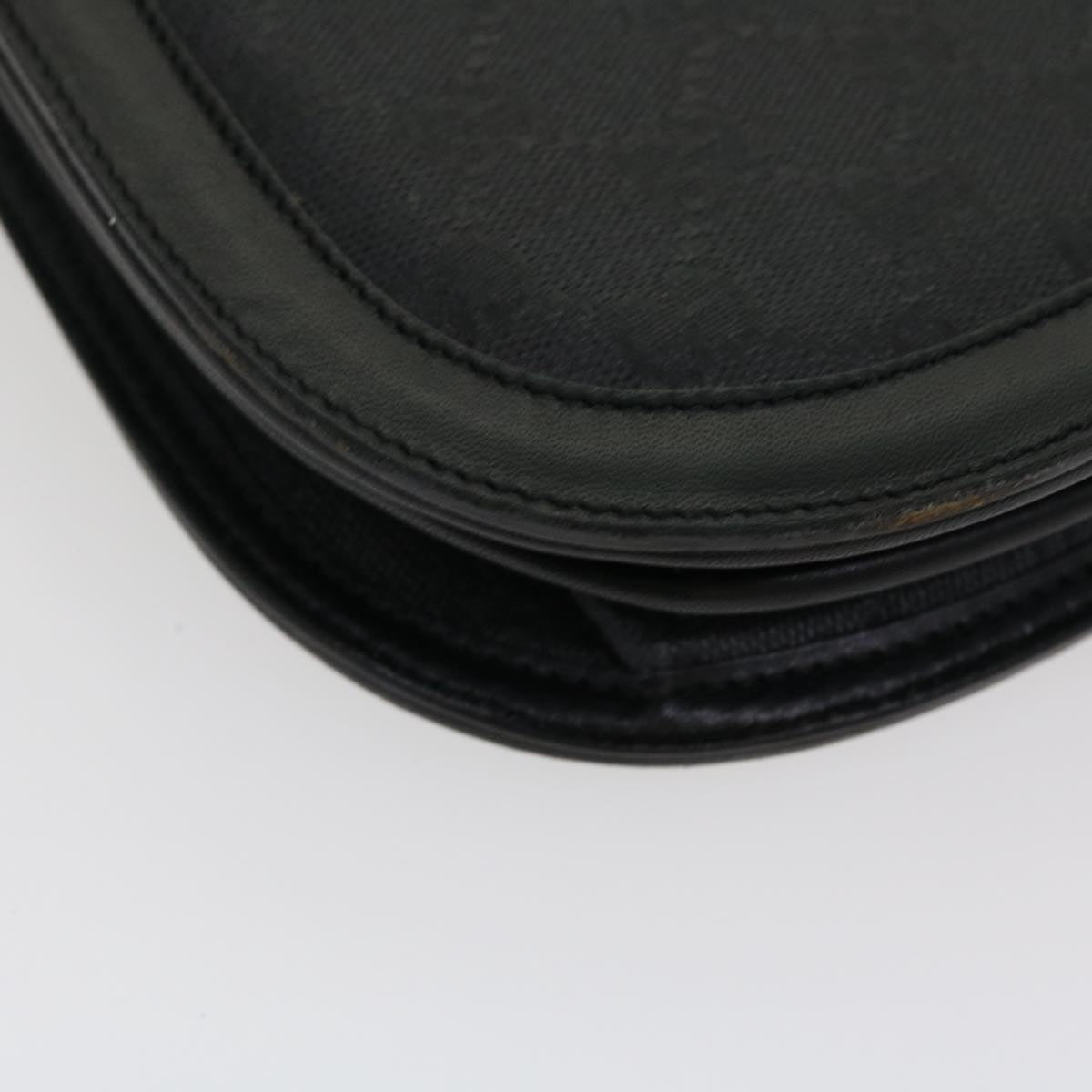 GUCCI GG Canvas Turn Lock Shoulder Bag Coated Canvas Black yk6991B