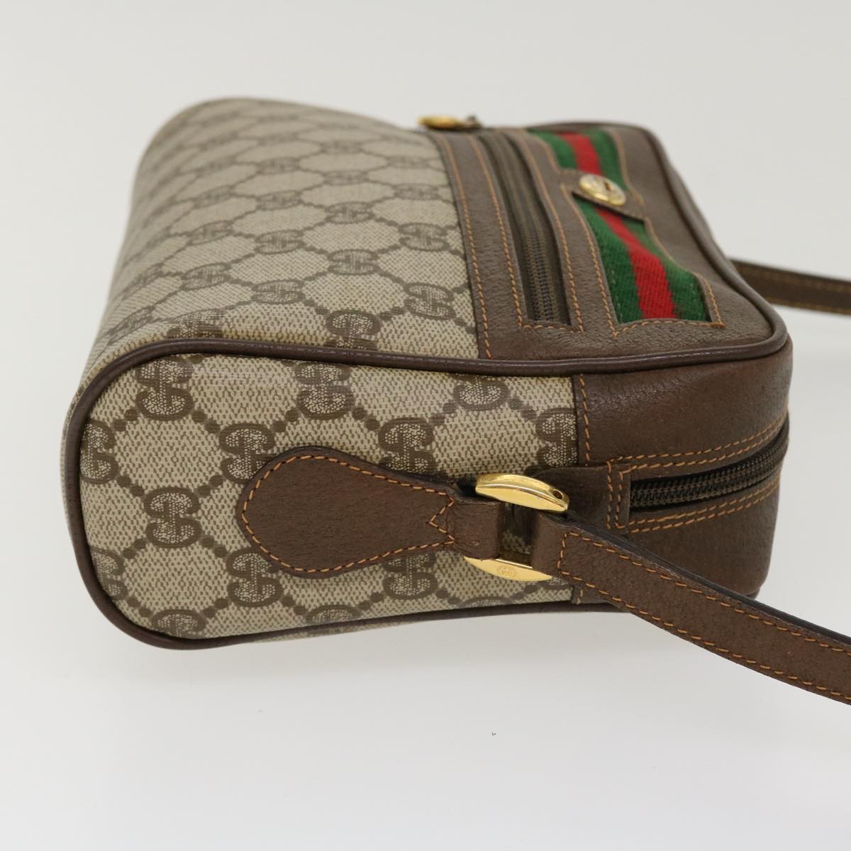 GUCCI GG Canvas Web Sherry Line Shoulder Bag Beige Red 56.02.087 yk6994B