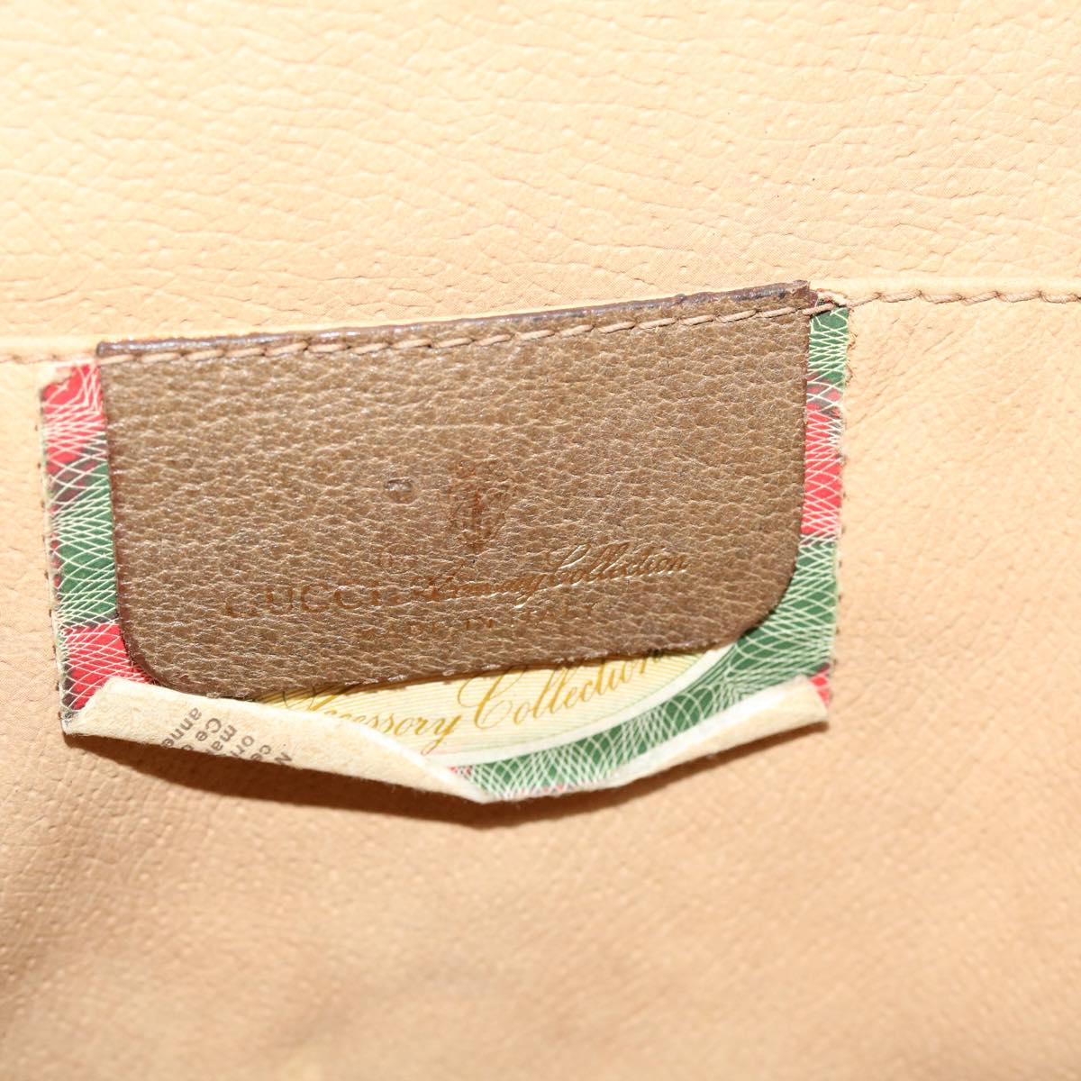 GUCCI GG Canvas Web Sherry Line Clutch Bag Beige Red 89.01.031 yk7021B