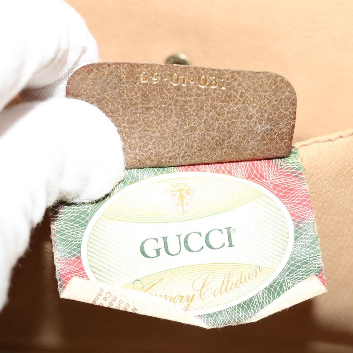 GUCCI GG Canvas Web Sherry Line Clutch Bag Beige Red 89.01.031 yk7021B