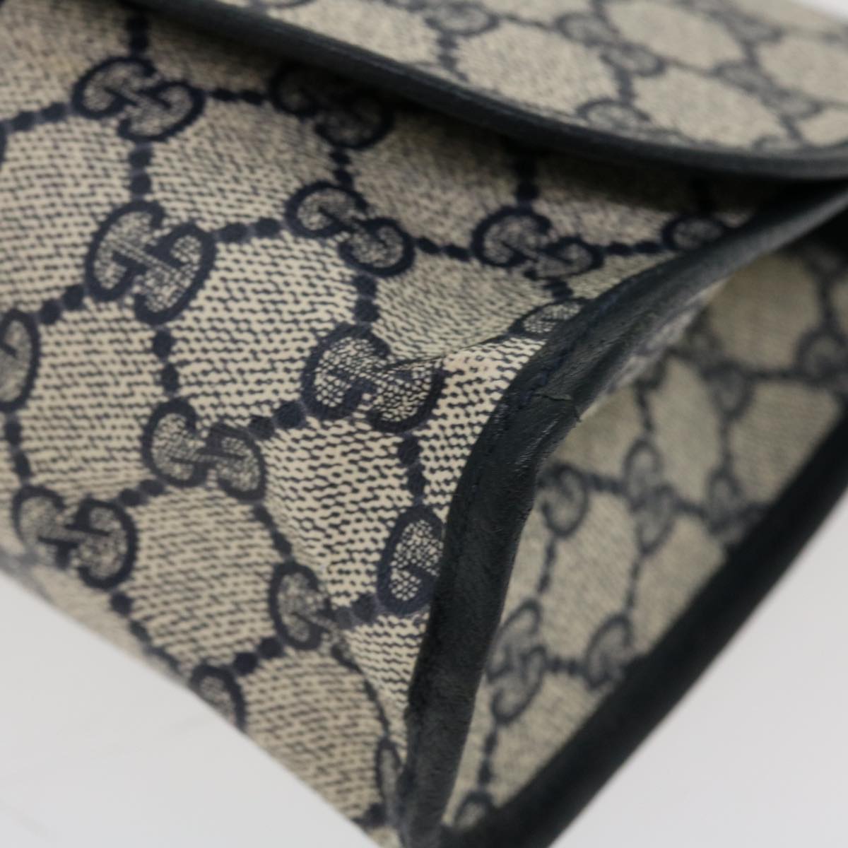 GUCCI GG Canvas Sherry Line Clutch Bag Gray Red Navy 014.122 yk7022B