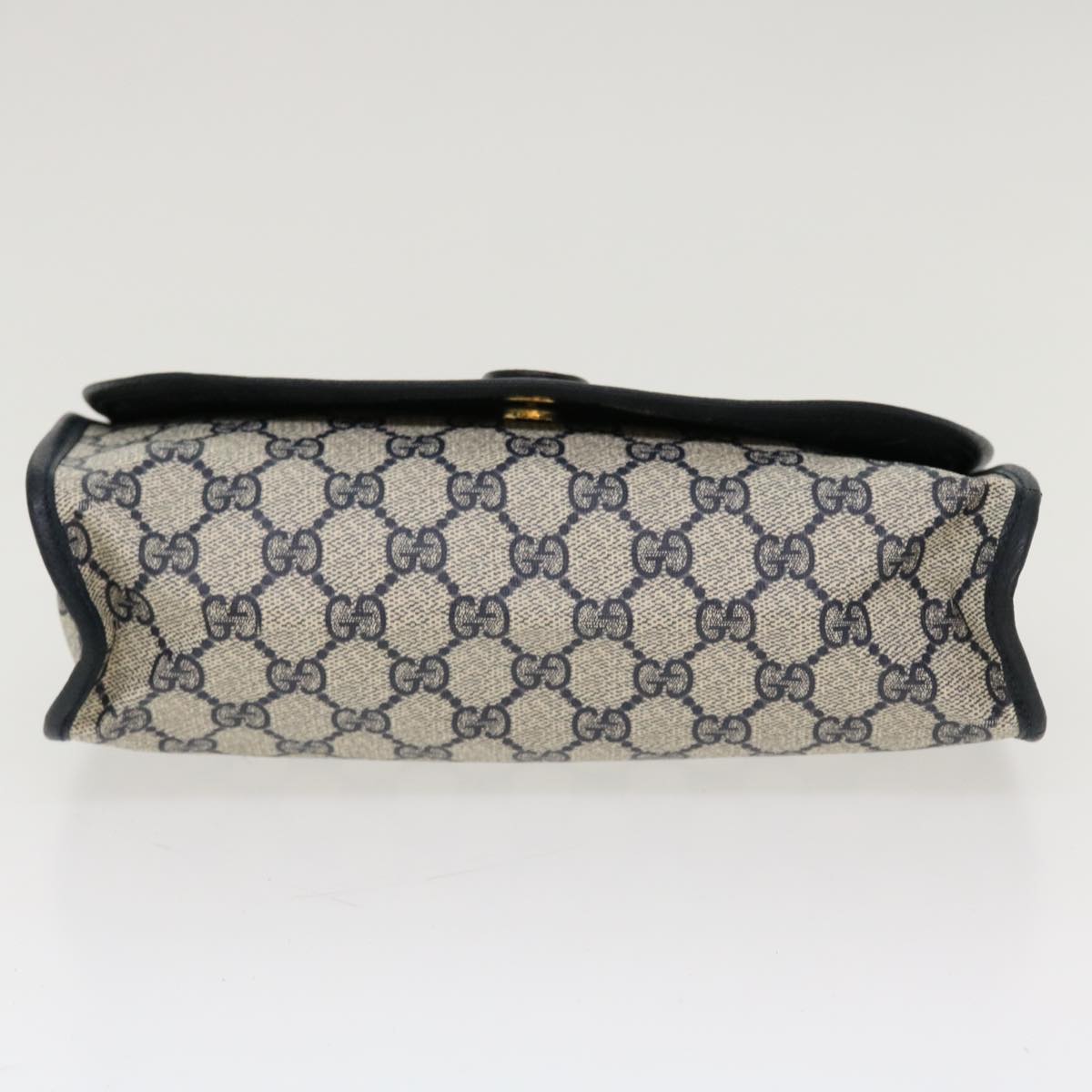 GUCCI GG Canvas Sherry Line Clutch Bag Gray Red Navy 014.122 yk7022B
