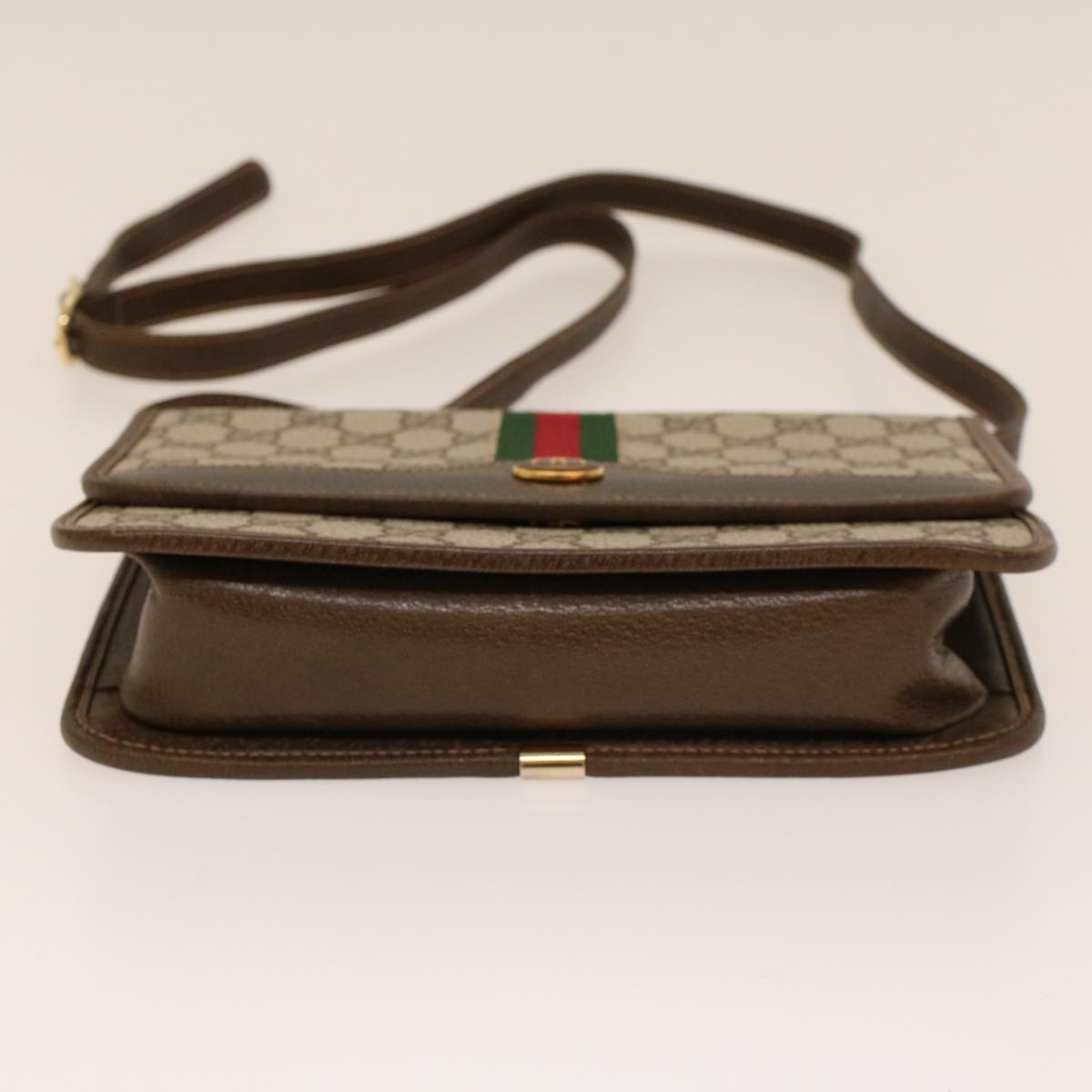 GUCCI GG Canvas Web Sherry Line Shoulder Bag Beige Red Green yk7034B