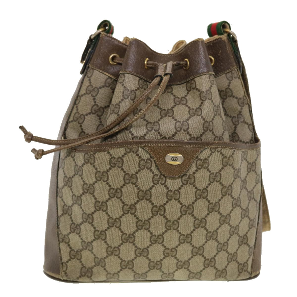 GUCCI GG Canvas Web Sherry Line Shoulder Bag Beige Red 41.02.033 yk7043B