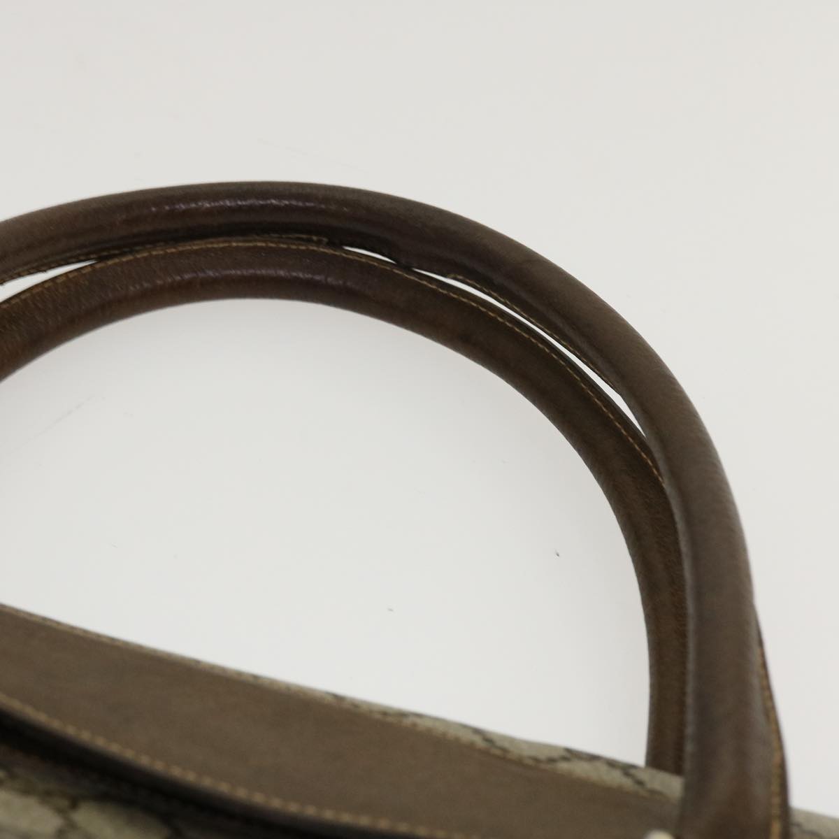GUCCI GG Canvas Hand Bag PVC Leather Beige yk7052B