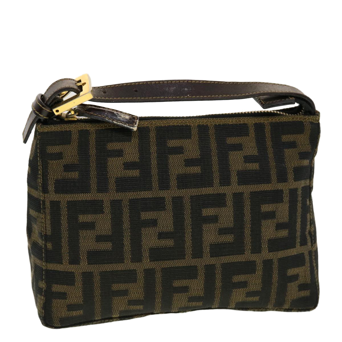 FENDI Zucca Canvas Hand Bag Black Brown 2305.26580 yk7106B