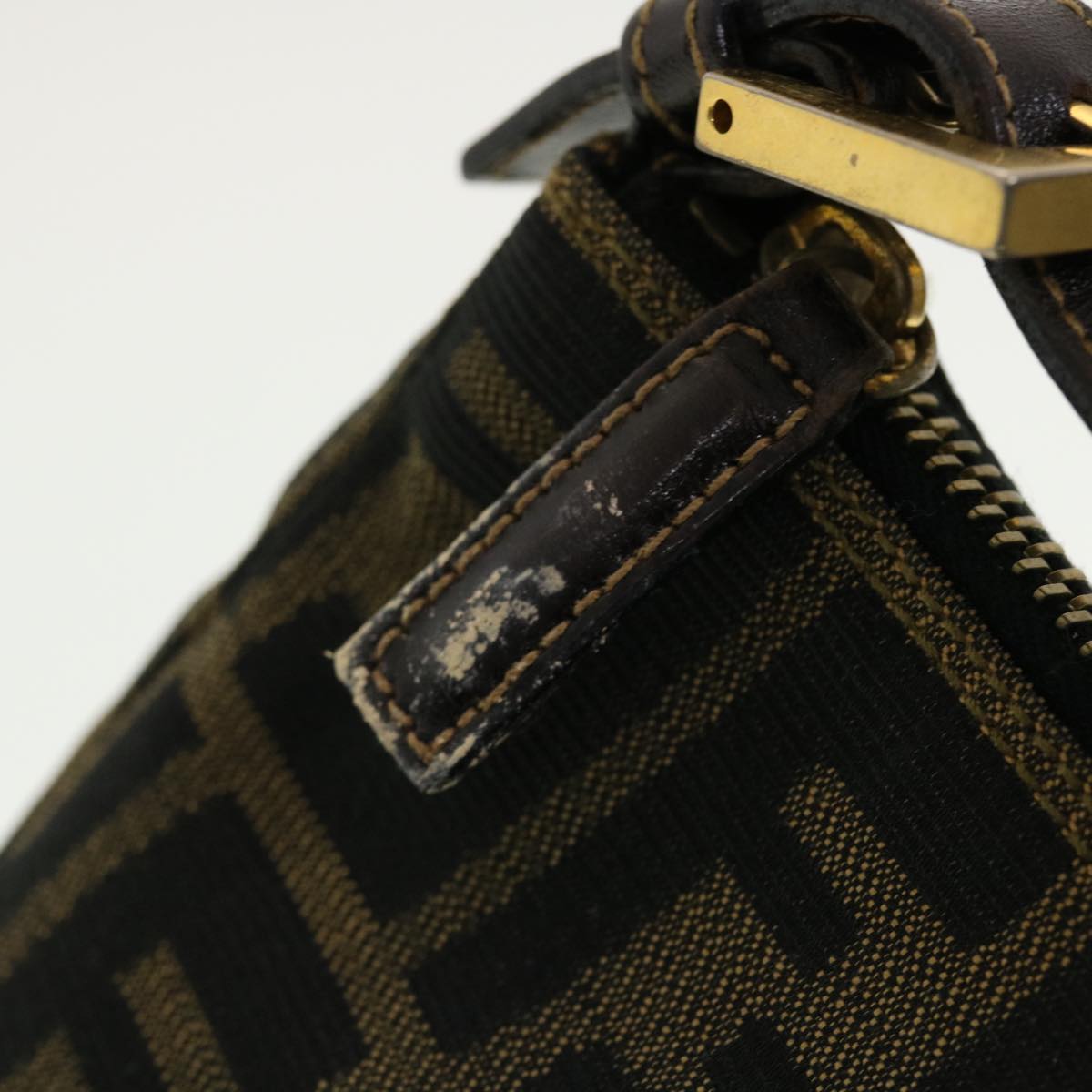 FENDI Zucca Canvas Hand Bag Black Brown 2305.26580 yk7106B