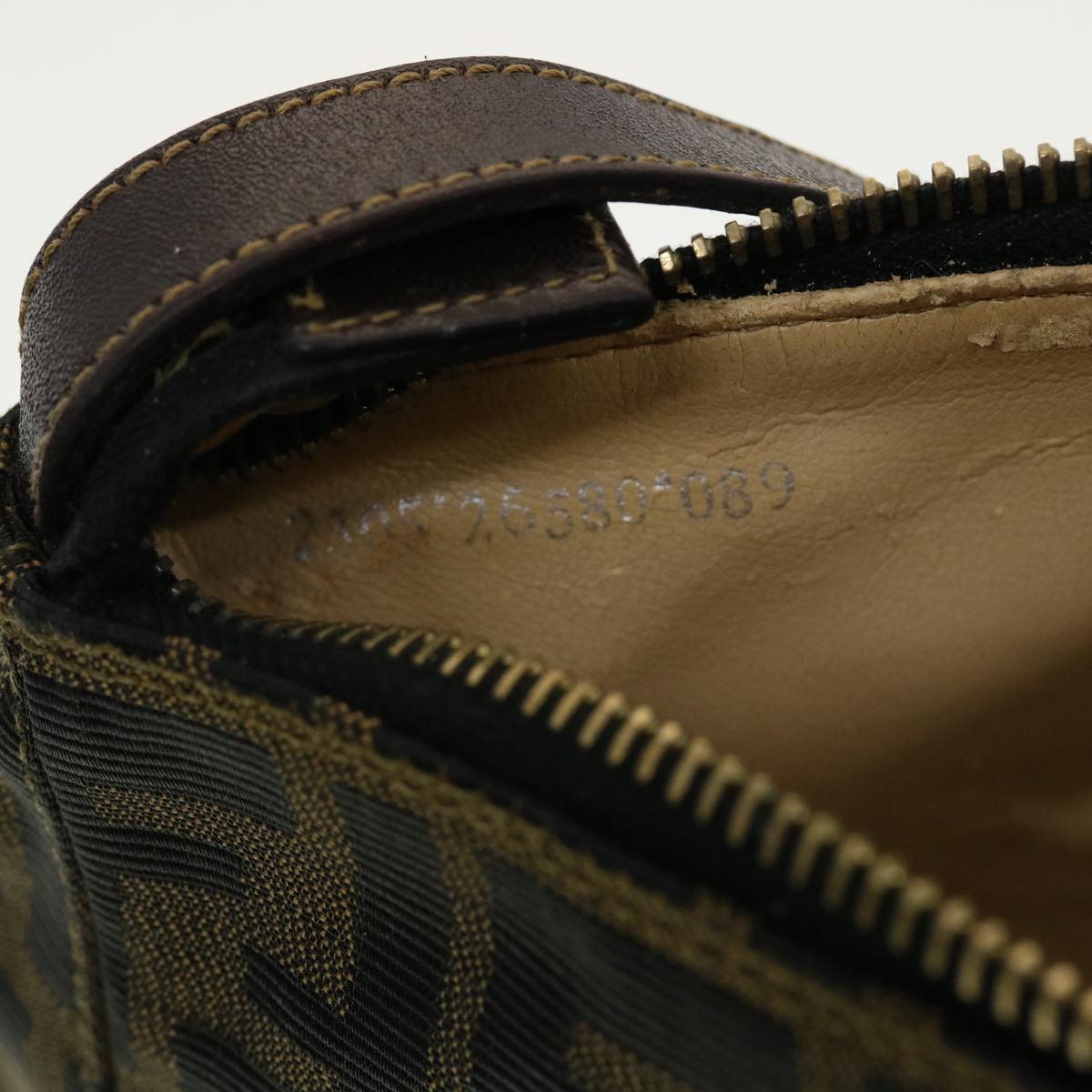 FENDI Zucca Canvas Hand Bag Black Brown 2305.26580 yk7106B