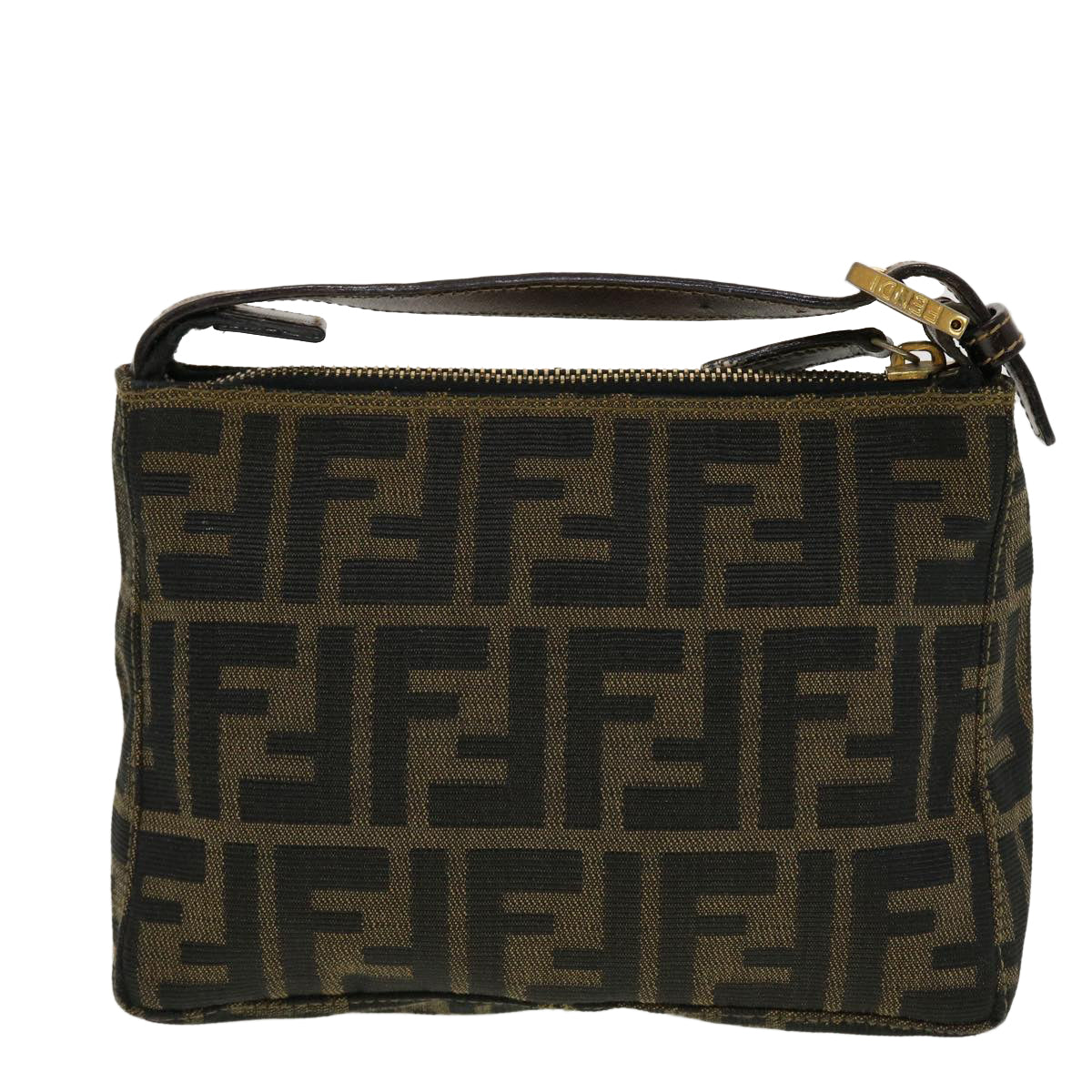 FENDI Zucca Canvas Hand Bag Black Brown 2305.26580 yk7106B