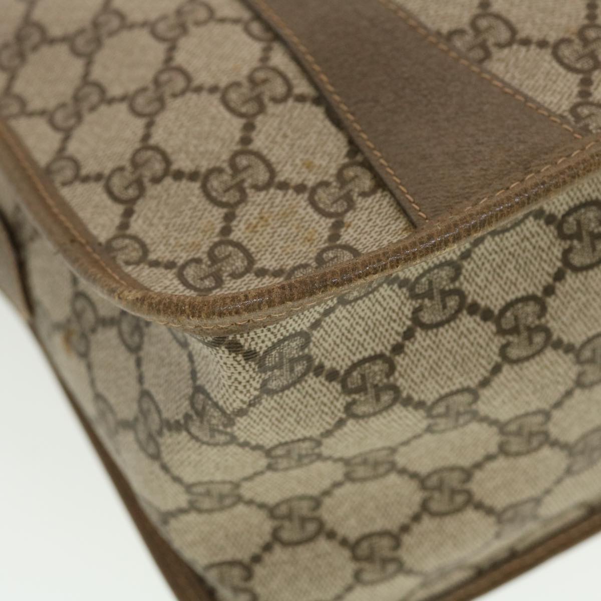 GUCCI GG Canvas Web Sherry Line Hand Bag 2way Beige Red 41.02.039 yk7111