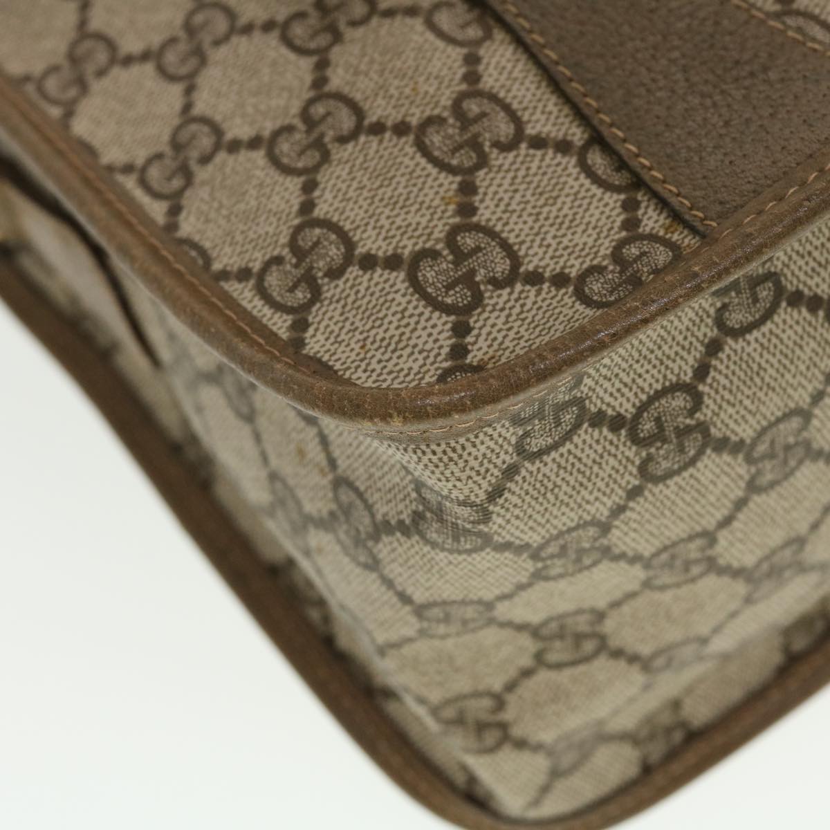 GUCCI GG Canvas Web Sherry Line Hand Bag 2way Beige Red 41.02.039 yk7111