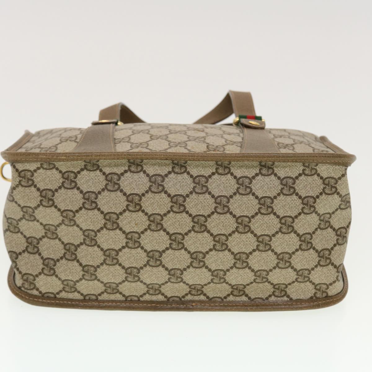 GUCCI GG Canvas Web Sherry Line Hand Bag 2way Beige Red 41.02.039 yk7111