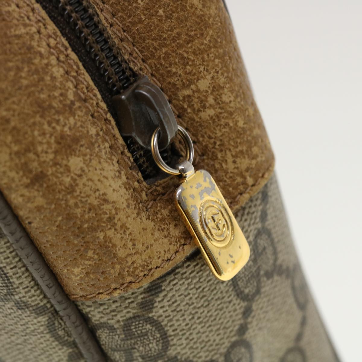 GUCCI GG Canvas Clutch Bag PVC Leather Beige 89.01.044 yk7129