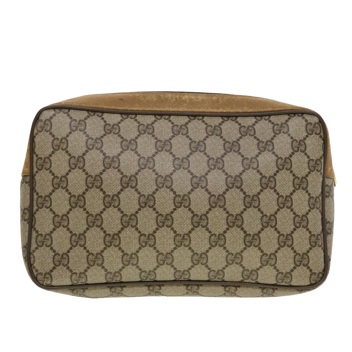 GUCCI GG Canvas Clutch Bag PVC Leather Beige 89.01.044 yk7129