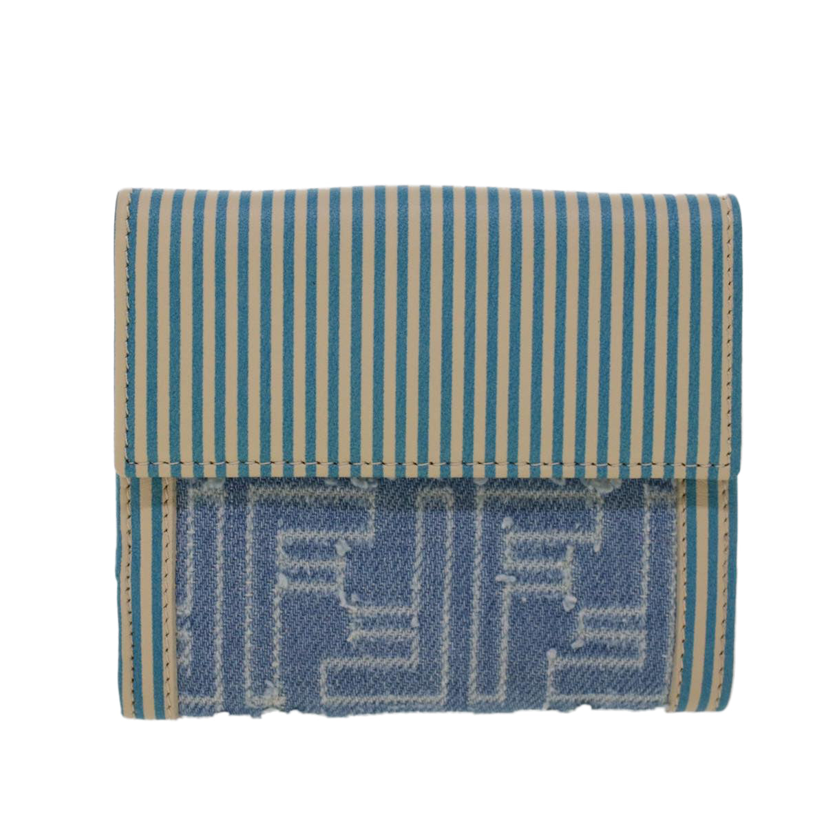 FENDI Zucca Canvas Wallet Denim Blue yk7166