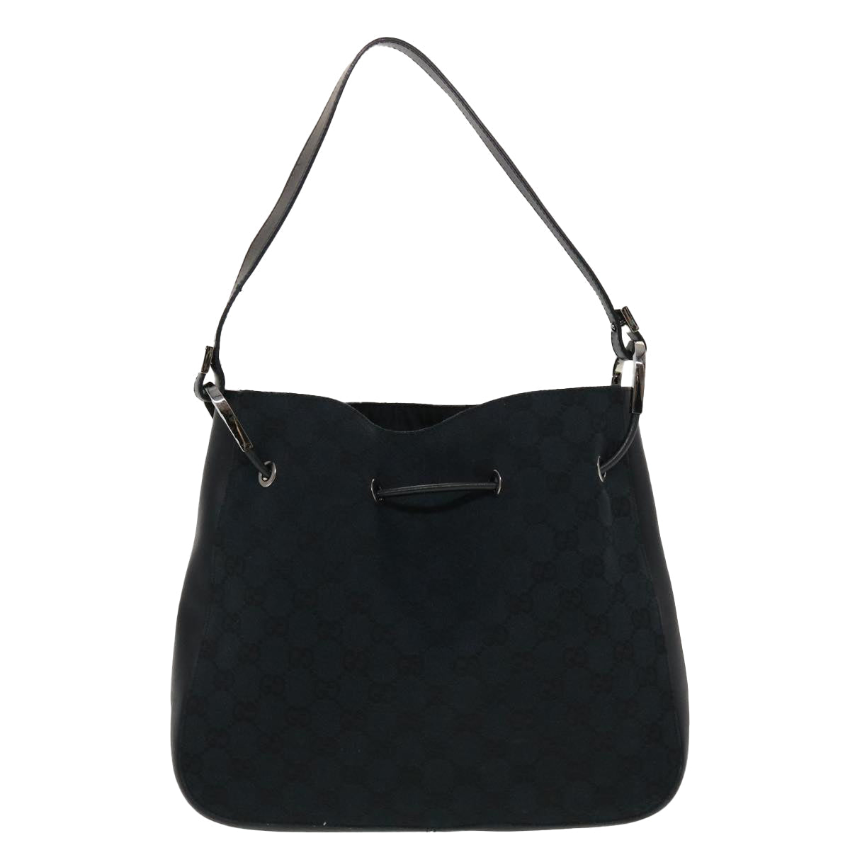 GUCCI GG Canvas Shoulder Bag Black yk7193