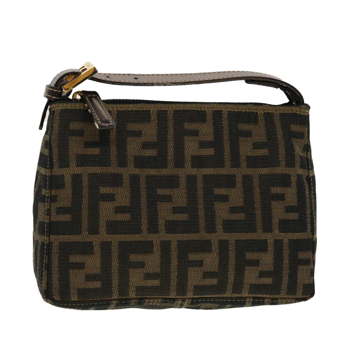 FENDI Zucca Canvas Hand Bag Black Brown 2349-26580-089 yk7204