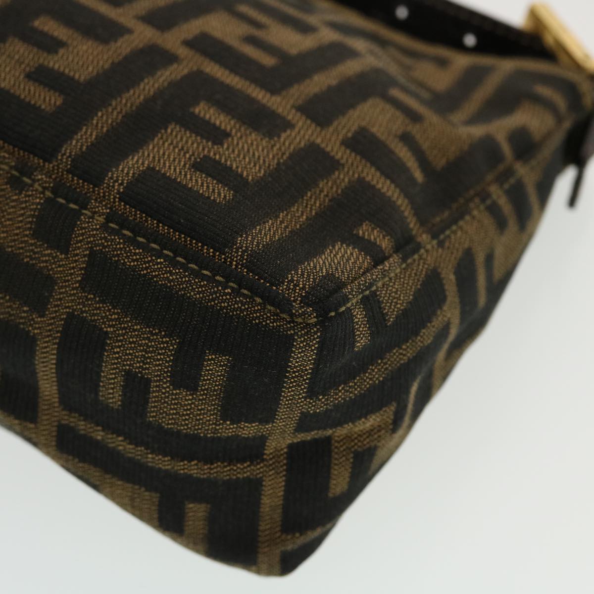 FENDI Zucca Canvas Hand Bag Black Brown 2349-26580-089 yk7204