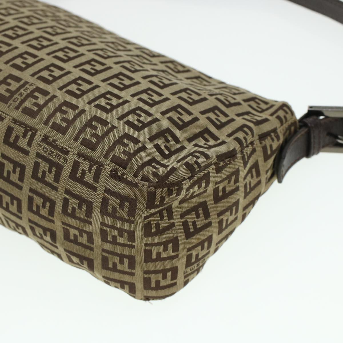 FENDI Zucchino Canvas Mamma Baguette Shoulder Bag Beige yk7232