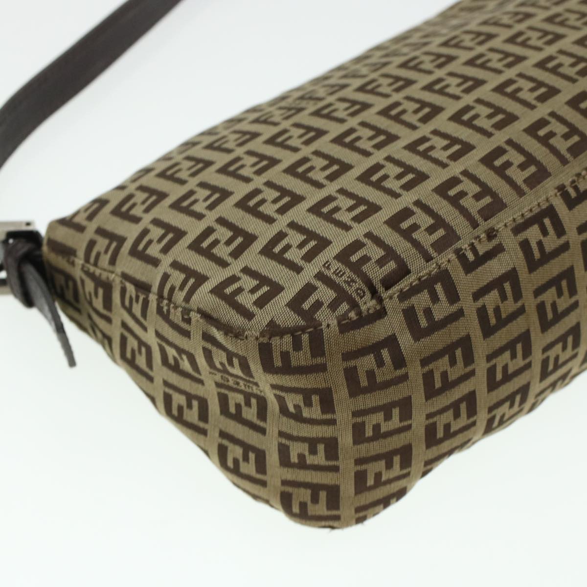 FENDI Zucchino Canvas Mamma Baguette Shoulder Bag Beige yk7232