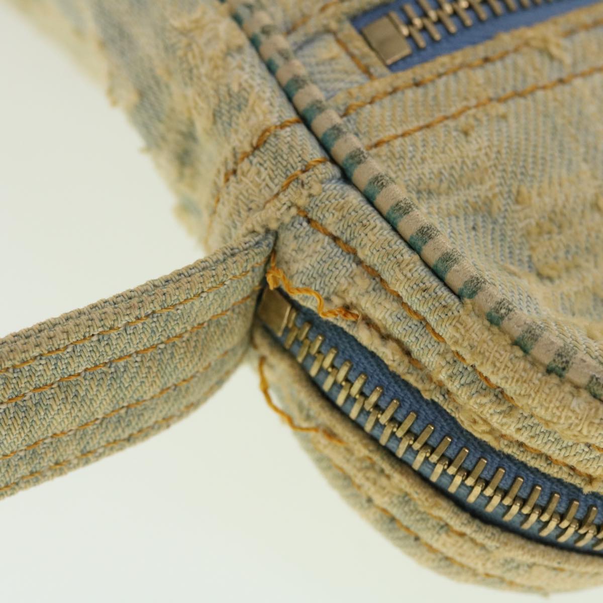 FENDI Zucca Canvas Shoulder Bag Blue yk7325