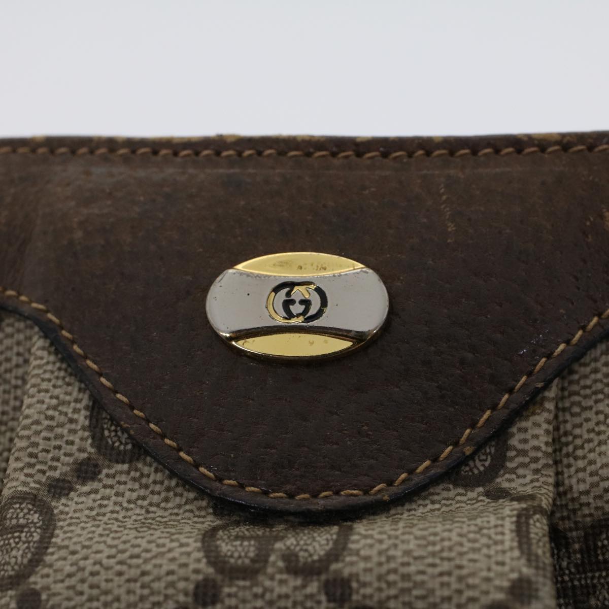 GUCCI GG Canvas Shoulder Bag PVC Leather Beige yk7340
