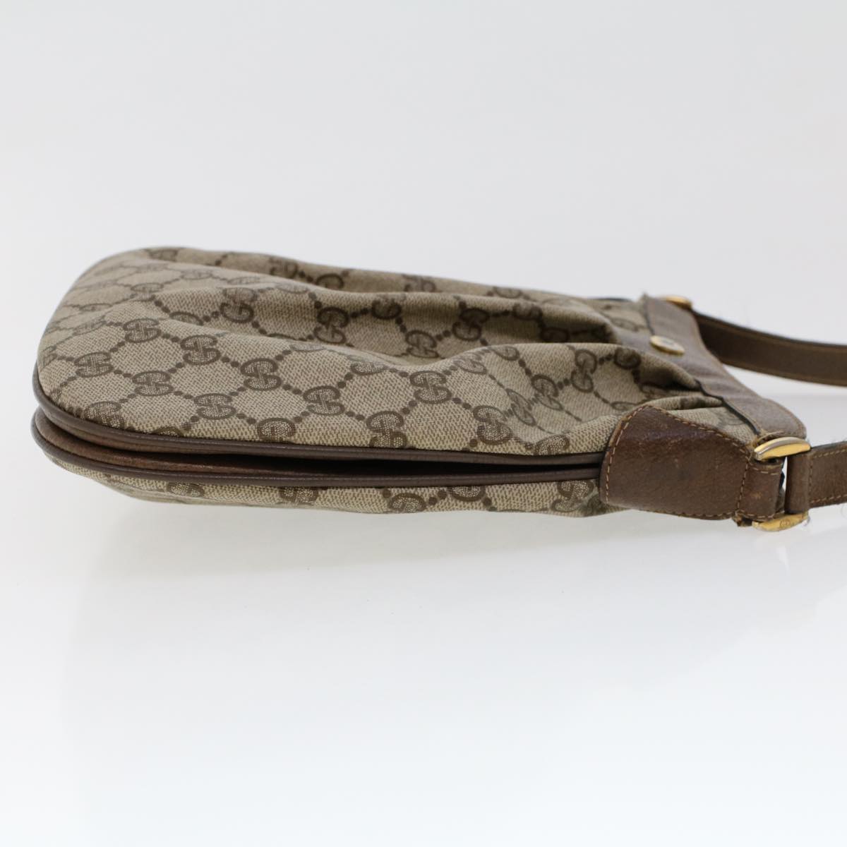 GUCCI GG Canvas Shoulder Bag PVC Leather Beige yk7340