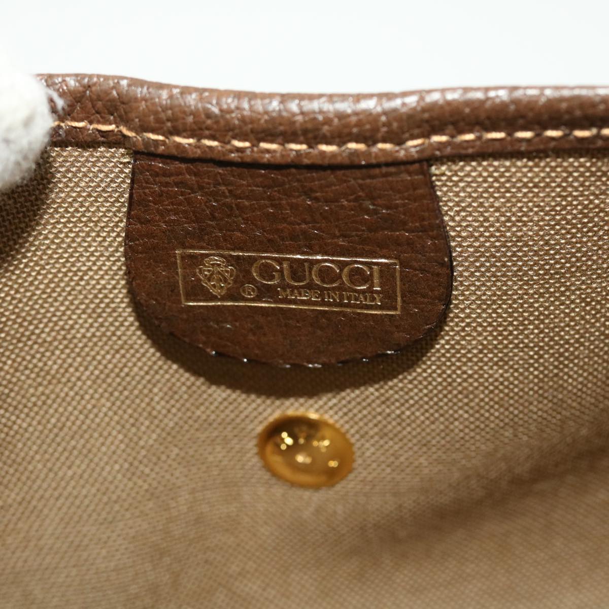 GUCCI GG Canvas Web Sherry Line Pouch PVC Leather Beige Red Green yk7352
