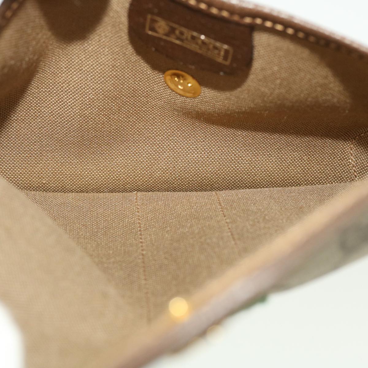 GUCCI GG Canvas Web Sherry Line Pouch PVC Leather Beige Red Green yk7352