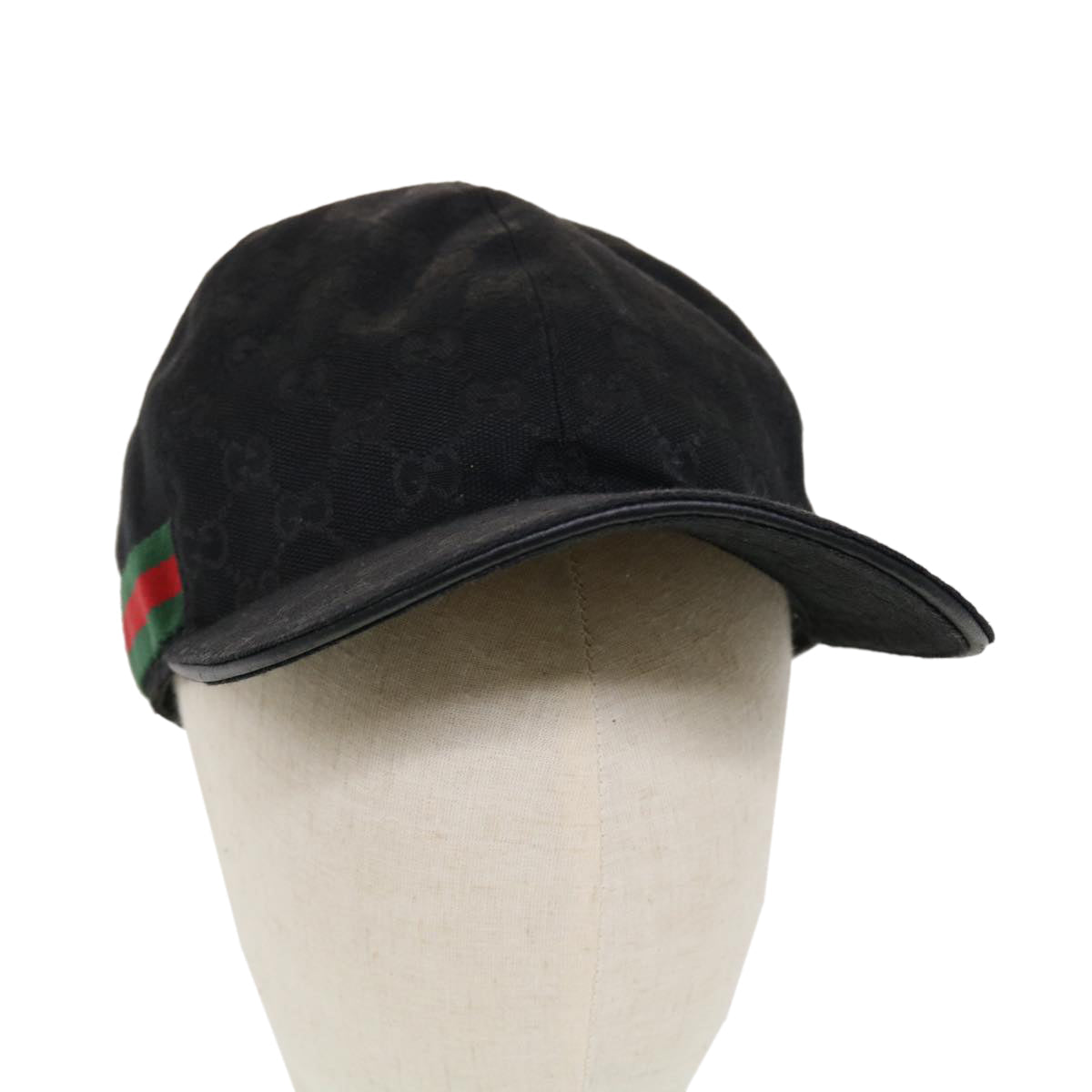 GUCCI GG Canvas Web Sherry Line Cap M Black Red Green 200035.601564 yk7360