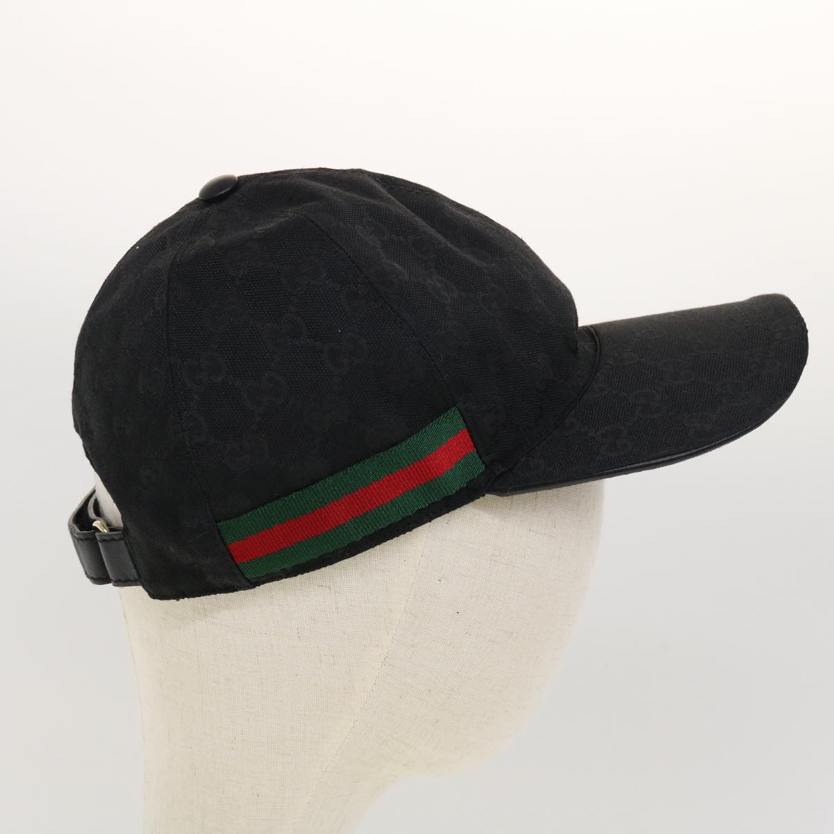 GUCCI GG Canvas Web Sherry Line Cap M Black Red Green 200035.601564 yk7360