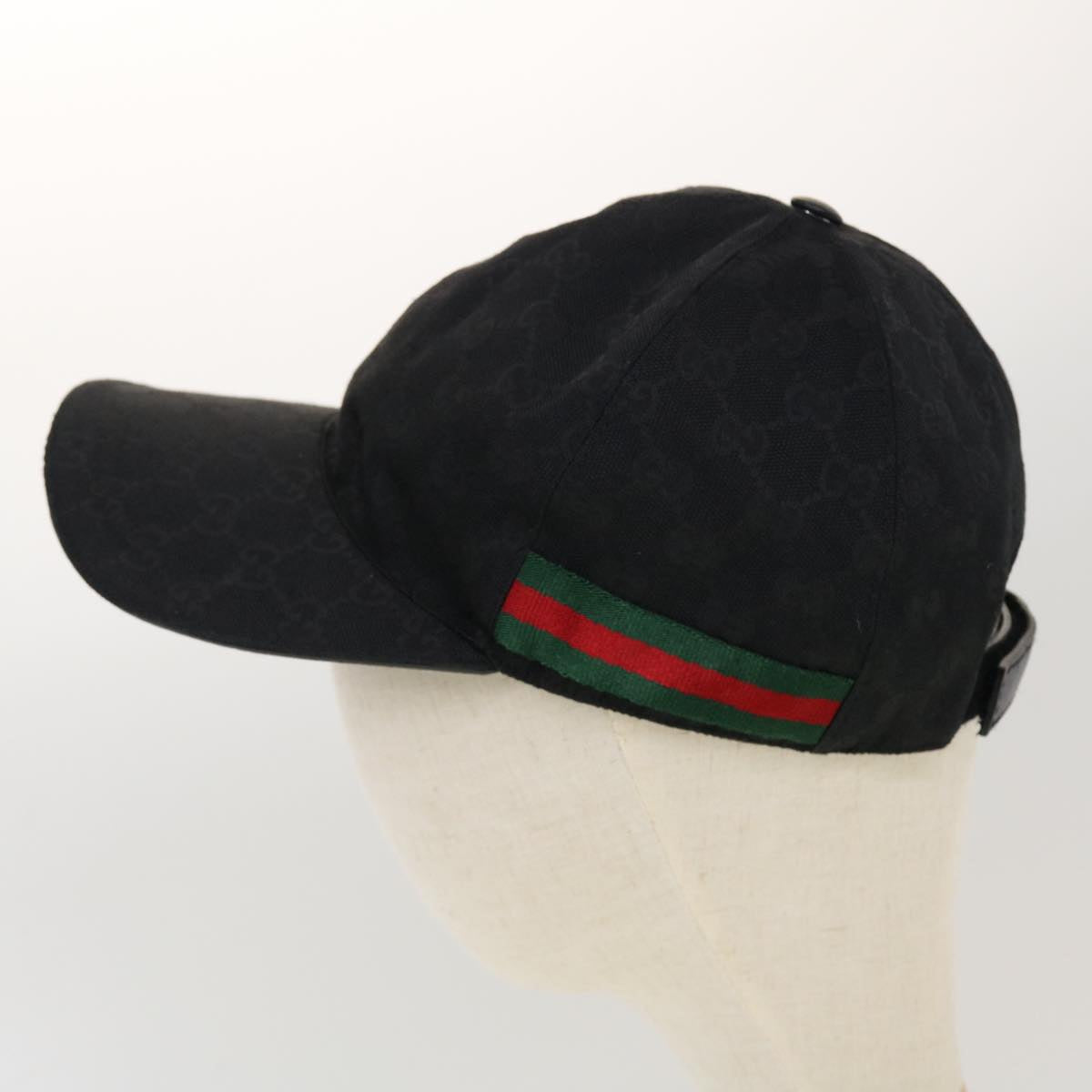 GUCCI GG Canvas Web Sherry Line Cap M Black Red Green 200035.601564 yk7360
