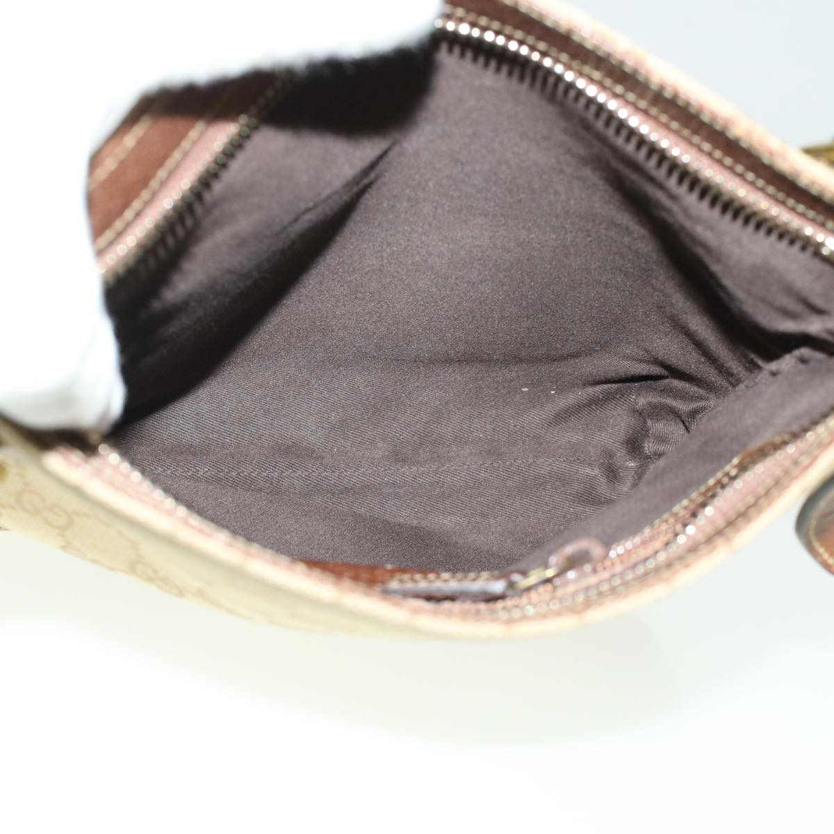GUCCI GG Canvas Shoulder Bag Leather Beige 115514 yk7361