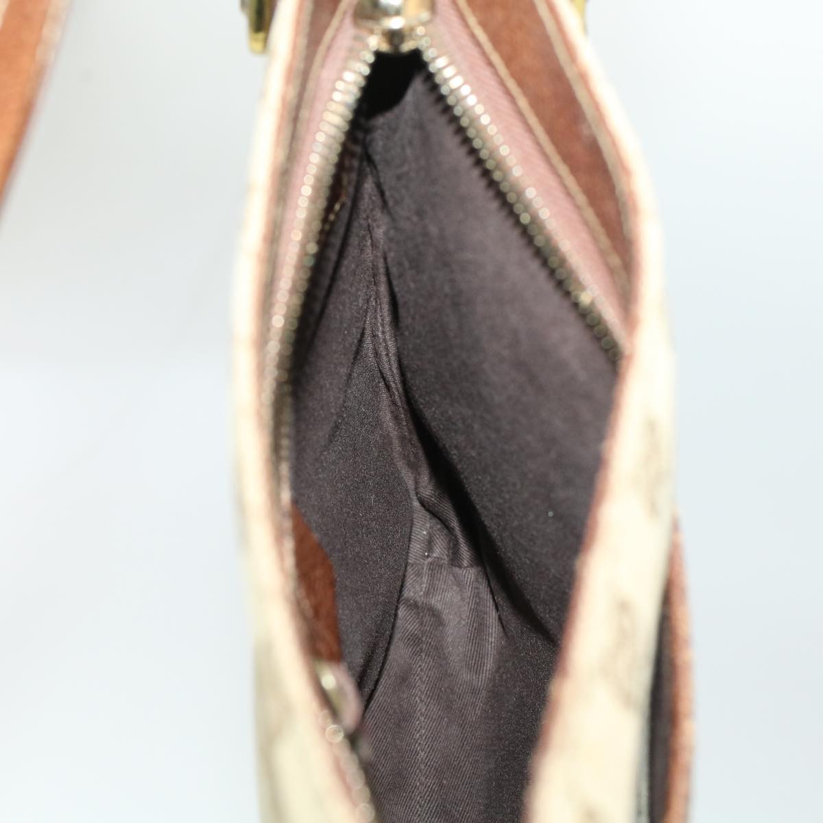 GUCCI GG Canvas Shoulder Bag Leather Beige 115514 yk7361