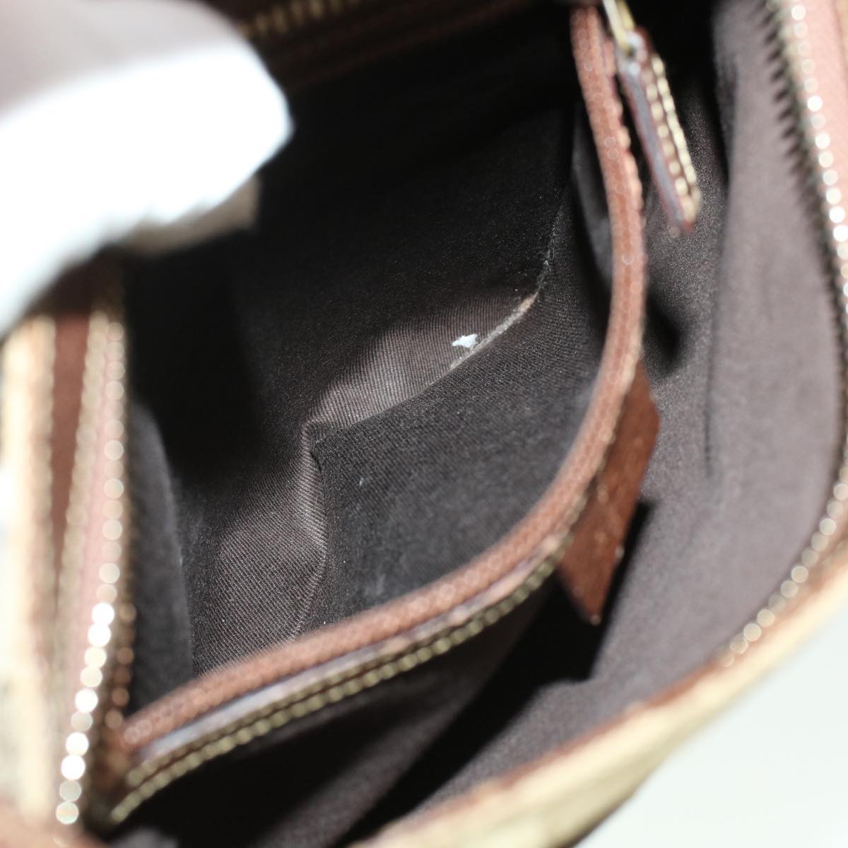 GUCCI GG Canvas Shoulder Bag Leather Beige 115514 yk7361